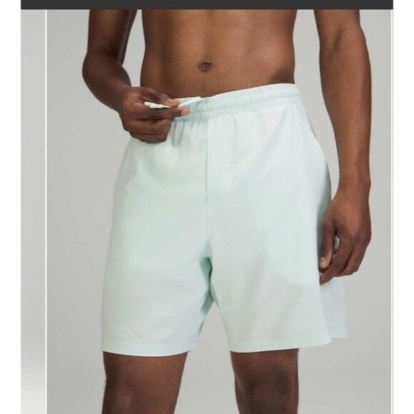 Lululemon Pace‎ Breaker Athletic Short 7” Lined delicate Mint Green Men’s Shorts - Picture 1 of 13